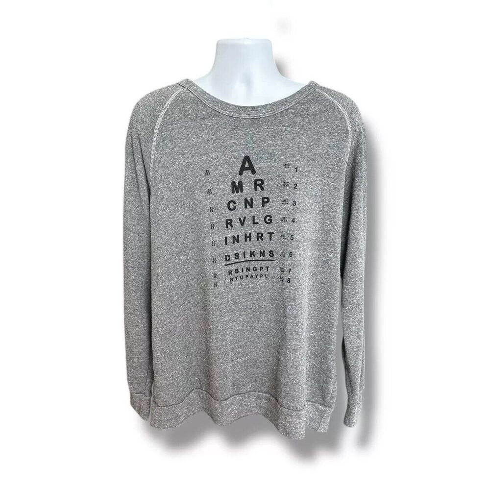 Allen Stone American Privilege Eye Chart Graphic Crewneck Sweatshirt 2XL